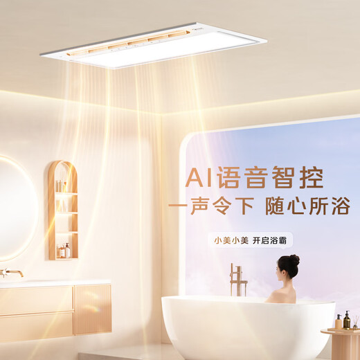 Calentador de baño Midea, iluminación de aire caliente, escape, oscilación integrada, velocidad del viento, baño cálido, calentador de voz inteligente, luz de baño Y5M