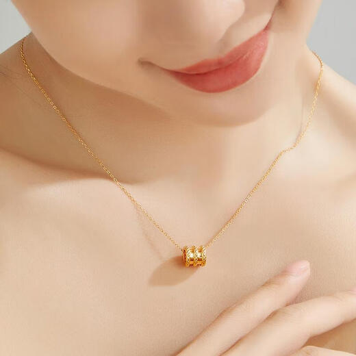 Erli Xiaoman waist 18k gold pendant 3D hard gold pure gold necklace women's pure gold Valentine's Day gift for girlfriend and lover 1.26g Xiaoman waist chain