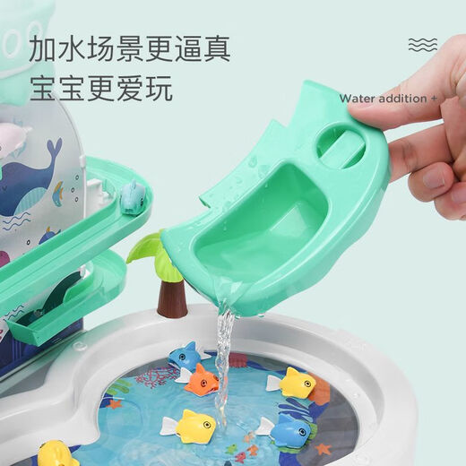 Katio Electric Diaoyutai Toy Children's Early Education Baby One to Two Years Old Birthday Gift for 3 Boys and 6 Girls Rechargeable Version Pink Penguin Climbing Staircase Collection Order on the Day and Bring 10 More Fish/Writable Greeting Cards