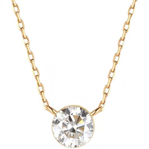 Fat Donglai's same style 18k gold plated necklace pendant moissanite 2023 new female booger diamond clavicle chain 20 points diamond (+ exquisite packaging)