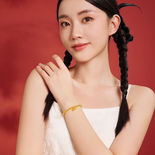 Saturday Blessing Gold Bracelet Women's Good Luck Lotus Lotus Powder Bracelet Birthday Gift Price A1912494 Approximately 2.56g16cm