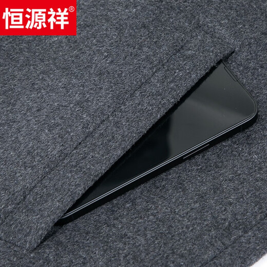 Hengyuanxiang counter wool woolen coat men's solid color warm lapel top casual woolen autumn and winter sub jacket men gray M 170 suitable for 110-135Jin Jin equals 0.5 kg