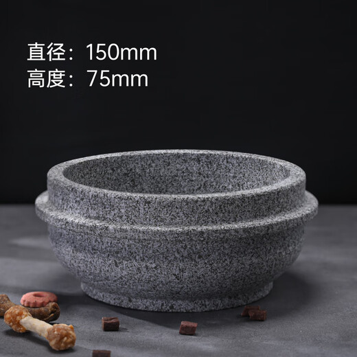 JPHZNB Stone Large Dog Bowl Dog Food Bowl Anti-Tip Cat Rice Bowl Large Dog Food Bowl Large Dog Pet Stone Bowl Cat Bowl Sesame Gray Deepened Stone Bowl Diameter 12cm