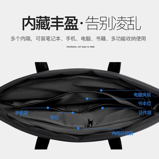 Fu Jian briefcase men's business laptop bag Valentine's Day business trip office handbag waterproof men's bag business briefcase black 14 inches