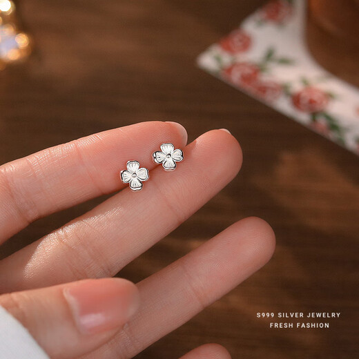 Su Shiliu 999 silver one week earrings women's week earrings set high-end earrings female birthday gift for girlfriend, wife and best friend 999 pure silver week earrings seven pairs set