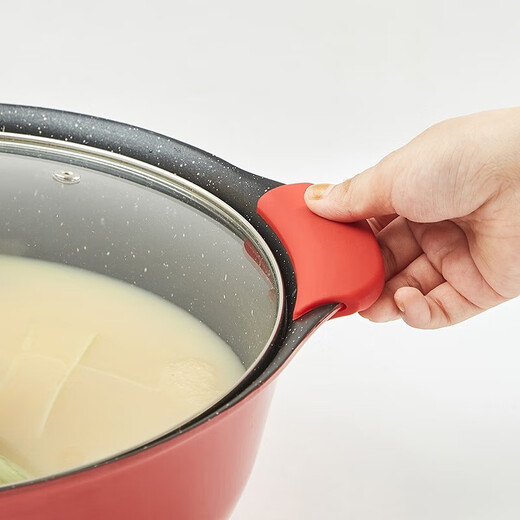 Supor hot pot large diameter star stone non-stick mandarin duck shabu-shabu non-odor induction cooker gas stove open flame universal NT30SA1 Chinese red 30cm