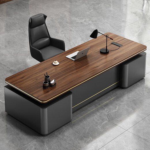 Opaika office desk boss desk simple modern double cabinet mobile cabinet office manager president desk and chair combination desk 1.8*0.8 meter boss desk (installation included)