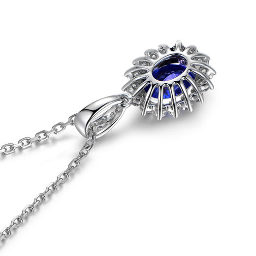 COASZE Tanzanite Necklace Women's 18K Gold Gemstone Necklace for Wife and Girlfriend One Thing, One Certificate Tanzanite Necklace