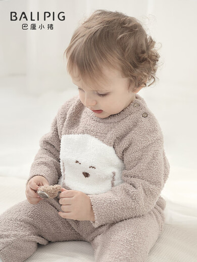 BALIPIG butterfly velvet parent-child outfit for a family of three in autumn and winter, father and son plus velvet suit, mother and daughter home suit, ivory white mom and dad style 175