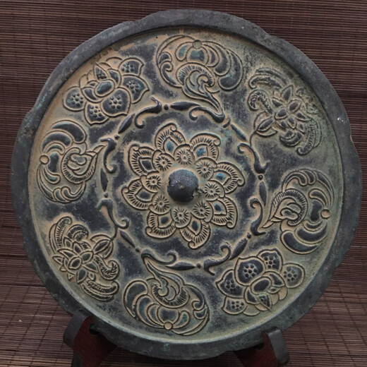 大号仿古做旧青铜镜老镜子工艺品摆件玄关卧室装饰品影视道具 八款  直径21cm  重约1283克