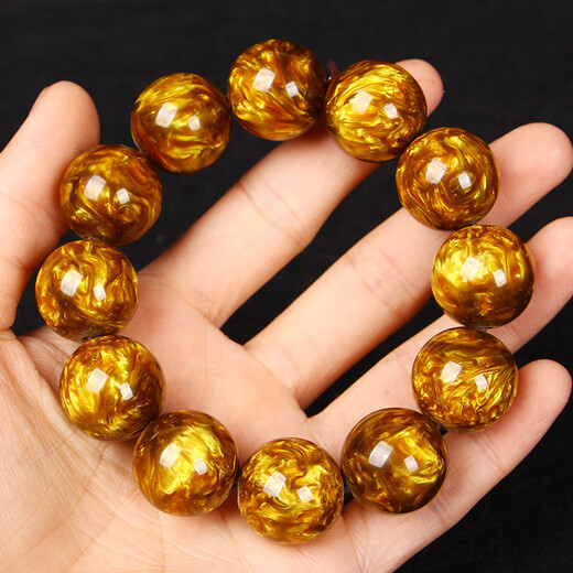 Ancient natural coral bracelet gold sea willow bracelet for men playing Buddha beads black collection grade blood willow 108 cultural toy couple model 1.6x14 round beads 0 carat 10cm