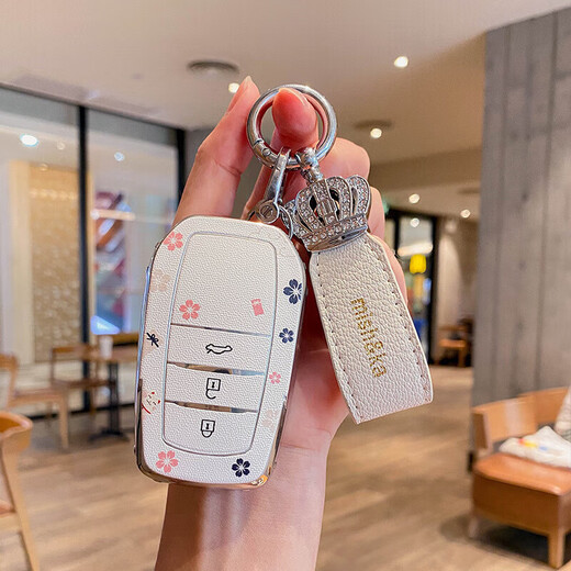 Cangsu is suitable for 22-24 Toyota Visa key cover luxury version Camry Highlander bag Rav4 shell A new smart/sakura pink (silver pink diamond crown