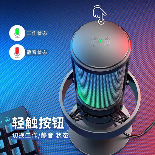 FIFINE desktop live broadcast microphone computer desktop anchor e-sports game voice recording karaoke special condenser microphone noise reduction monitoring USB radio microphone A8 A8 white