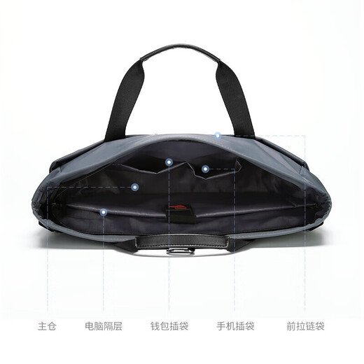 Golf GOLF business briefcase men's casual large-capacity handbag can hold 14-inch laptop bag fashionable multi-functional shoulder crossbody bag 6J679424J gray
