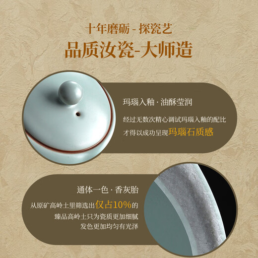 Not clumsy Dan Lihua tea set high-end housewarming celebration high-end birthday gift gift box Ru kiln Yanyun teapot 13 pieces