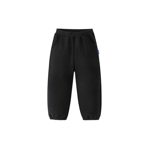 Mini Bala mini parent-child jumping pants for boys and girls autumn and winter fleece trousers black 90001 130