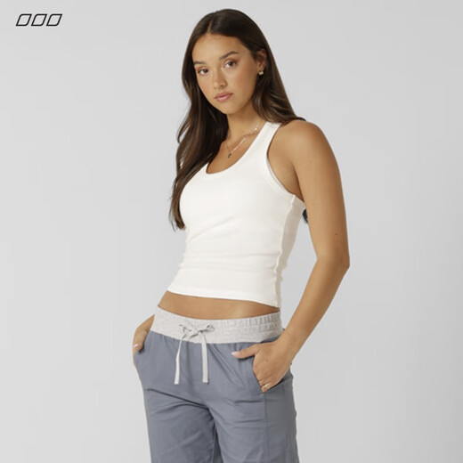 LORNA JANE Sports Vest Top Smock Training Wear Sleeveless SCOOP Yoga Fitness Pilates Women's LJ Pearl White S