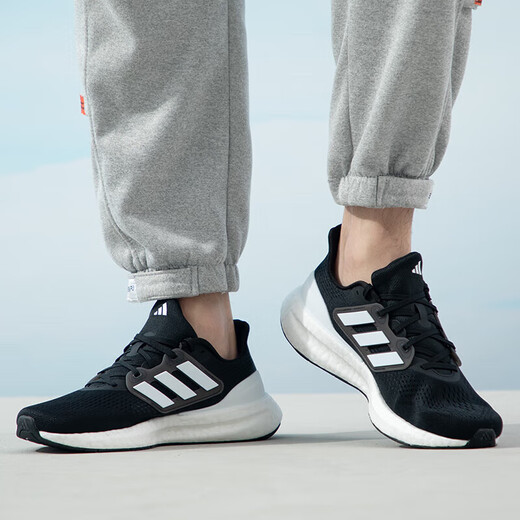 Adidas (adidas) zapatos oficiales para hombres y mujeres, zapatos deportivos nuevos de primavera, zapatos para correr con amortiguación ligera y transpirable de malla Pure Boost IF4839/blanco y negro/malla transpirable 41 (longitud interior 255 mm)