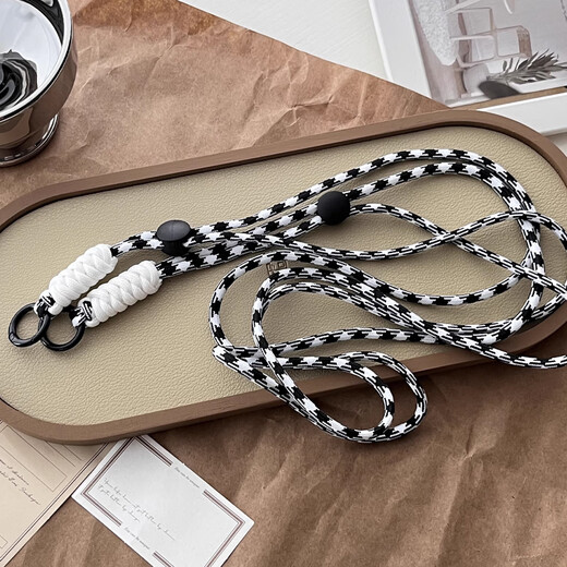 Dipur detachable mobile phone back clip lanyard adjustable crossbody strap hanging neck anti-lost and anti-fall ins cartoon diagonal cross-body applicable to any mobile phone Black Cat