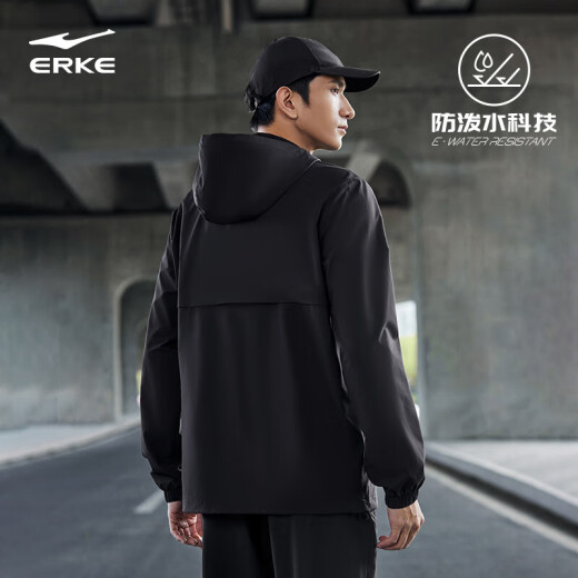 Hongxing Erke Windbreaker Men's 24 Spring Solid Color Comprehensive Training Water-Repellent Outdoor Hooded Jacket Men 51224101028