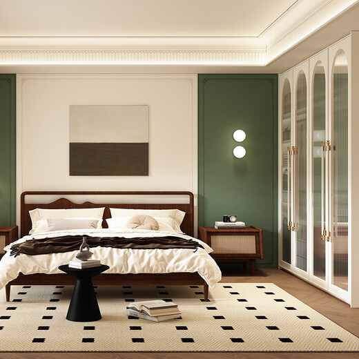 PIANO whole house customized home wardrobe bedroom retro style cloakroom study living room overall flat door wardrobe customization Prepayment (consult customer service for the plan)