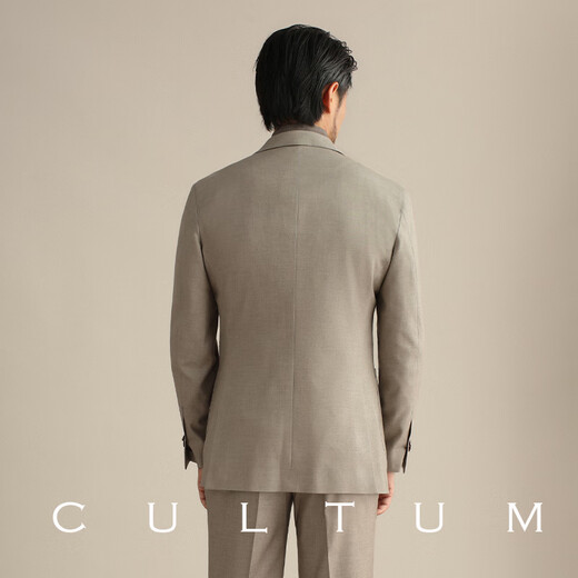 CULTUM Tencel Wool Blended Italian Naples Suit Men's Business Casual Suit Formal Three-piece Set Beige Two-piece Set 175A /50A