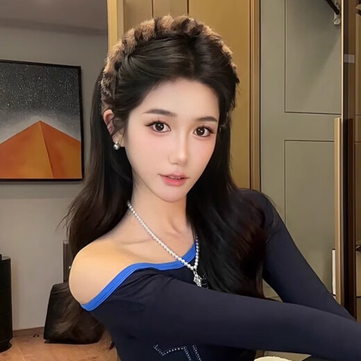 Mengkeduo leopard print plush headband for women Korean style retro toothed non-slip face wash hairpin makeup hair accessories headband autumn and winter leopard print plush headband