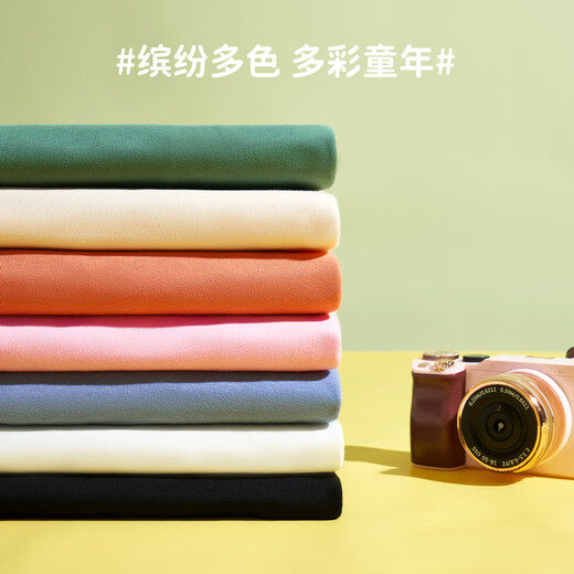 Jeanswest children's parent-child clothing for a family of three casual thin round-neck sweatshirts long-sleeved comfortable loose family clothing bottoming shirt Smiling family Cream Apricot 110