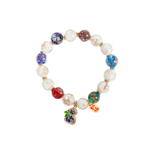 British Museum Oriental Dream Incense Gray Glaze Cloisonné Gourd Bracelet Women's Bracelet as a Birthday Gift for Girls