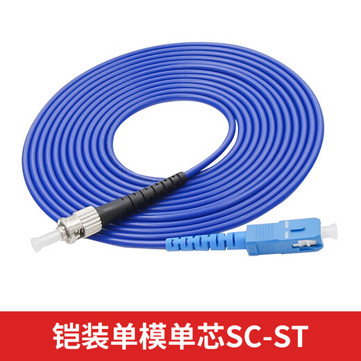 Armored fiber optic jumper SC to LC-FC-ST rat-proof tensile single-mode single-core 10M/30/50m pigtail extension Telecom-grade armored single-mode single-core SC-ST 1m