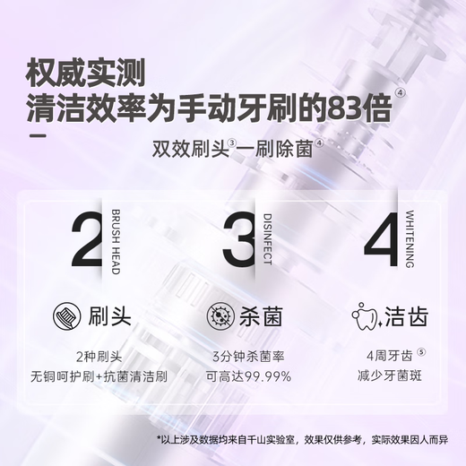 千山电动牙刷杀菌送男友送女友情侣成人软毛自动智能声波电牙刷618周年生日礼物套装礼盒装 钻石白|共4刷头+旅行盒+杀菌仓  明星同款