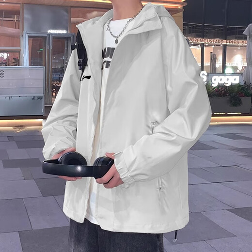 李宁风衣外套2024健身系列秋季男款休闲防风连帽运动服防泼水百搭上衣 灰绿 AFDT753-2 XL