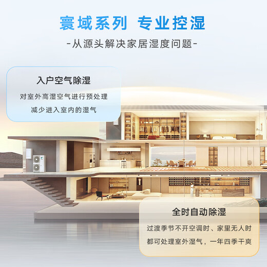 DAIKIN central air system universal series fresh air dehumidification household central air conditioning one to four flagship three-pipe series fresh air floor heating dehumidification multi-online frequency conversion universal series global humidity control air conditioning + fresh air humidity control + floor heating + intelligent control