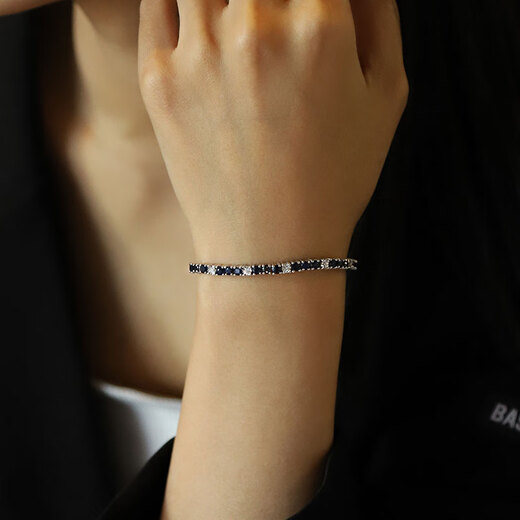 GEM STONE KING Sapphire Bracelet 925 Silver 2.05 Carat Gemstone Light Luxury Fashion Bracelet as a 38th Goddess Day Gift for Your Girlfriend