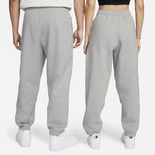 Nike (NIKE) official men's fleece trousers and sweatpants knitted loose casual embroidered personality soft DX1365 063 color dark gray/white XL