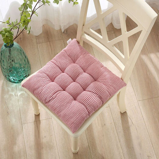 Yingzhuer thickened cushion office four seasons student classroom female stool floor mat butt cushion strap sedentary chair cushion corduroy square Barbie pink 30*30cm