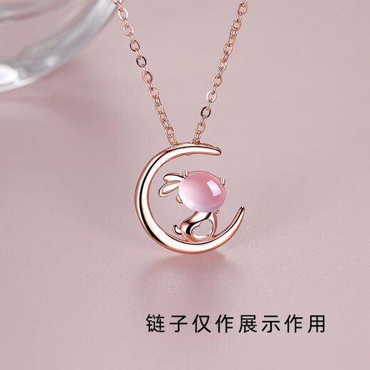 DL 1998 Fat Donglai same style platinum pendant for women without chain 999 silver four-leaf clover single pendant necklace pendant single hanging alone white chalcedony four-leaf clover safety buckle