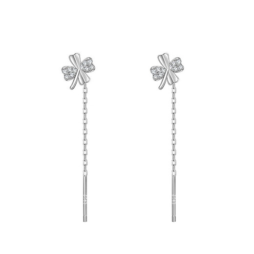 Xinshe pure s999 pure silver four-leaf clover earrings for women 2025 new trendy earrings, ear wires, earrings, ear piercing, not easy to be allergic, one pair + exquisite gift box