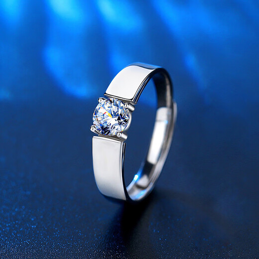 RHMPT950 Platinum Ring Men's Moissanite Diamond Platinum Engagement Ring Live Engraving Birthday Gift for Boyfriend Platinum Moissanite Diamond Ring + Certificate + Gift Box