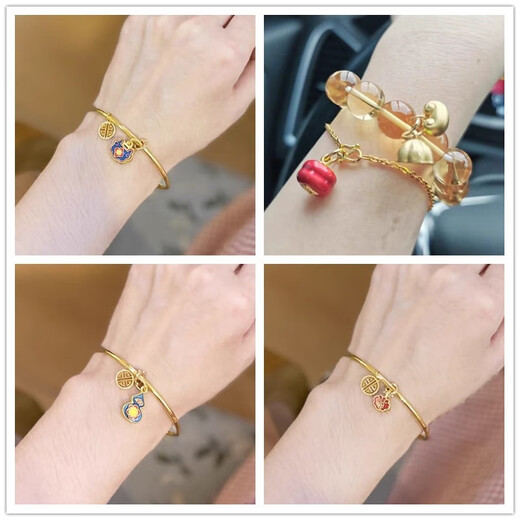 Nanzhi 18k gold buckle head buckle pearl pendant anti-opening buckle gold bracelet necklace pendant empty support diy accessories push buckle pure 18K deep gold color one