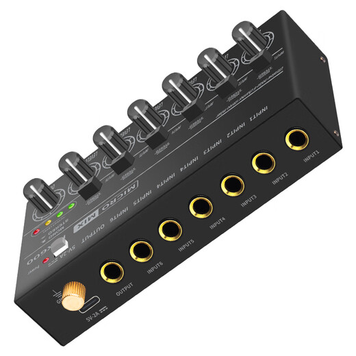 Ayin 6-way mixer reverb mixer effector electric guitar 6.5 tuner microphone sound card stage band performance karaoke audio amplifier MX600 (six inputs and one output - no crosstalk) official standard configuration