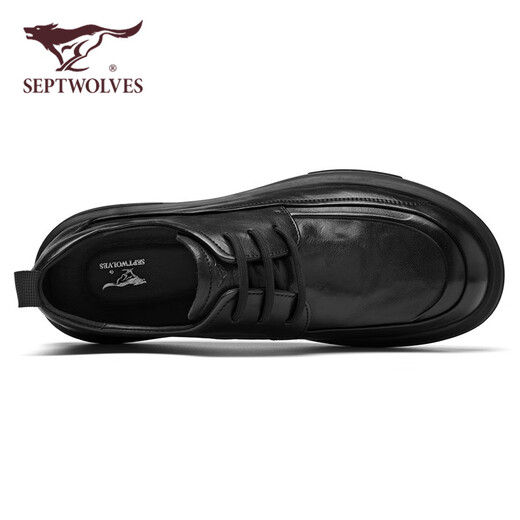 Septwolves men's shoes casual leather shoes soft surface wear-resistant cowhide formal shoes business shoes W8343030604 black 42
