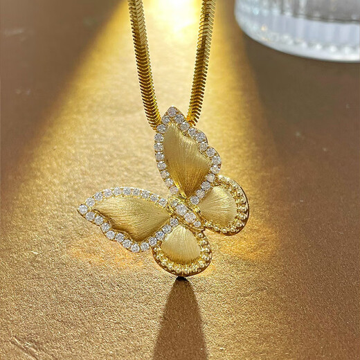 MISS high-end jewelry 18K gold diamond pendant luxury group-set diamond butterfly pendant earrings ring with certificate pendant