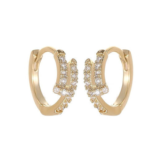 Warme Farben French niche pure silver earrings silver needle rose gold nail earrings unique ear buckle commuter earrings female birthday gift rose gold nail earrings