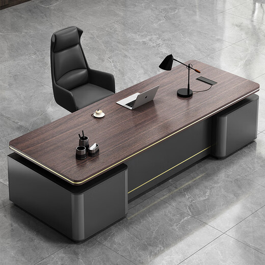 Opaika office desk boss desk simple modern double cabinet mobile cabinet office manager president desk and chair combination desk 1.8*0.8 meter boss desk (installation included)