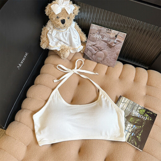 Ruqiuyao 2025 new summer style hot girl sexy halterneck tube top women's outer vest backless underwear beautiful back bottoming bra red one size fits all (suitable for 80-125 Jin Jin equals 0.5 kg)