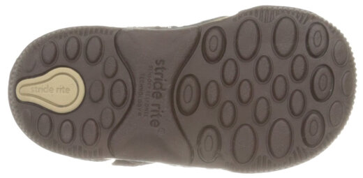 Stride rite children's toe-cap sandals, lightweight and comfortable outdoor sports shoes, Velcro design, Brown 4 Wide Toddler