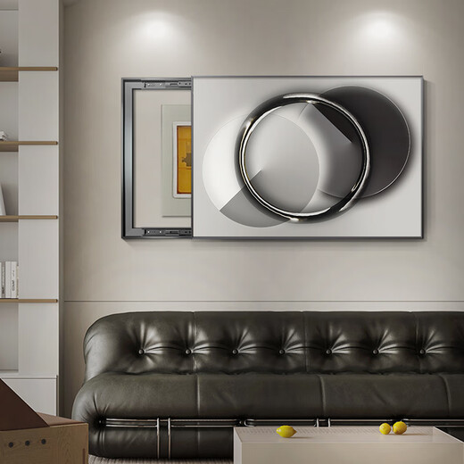 Huaixue Modern Simple Electric Meder Box Pintura de decoración Minimalista Resumen Caja de corriente débil Pintura Distribución de restaurantes Pintura colgante sin perforación JD11762 [espacio abstracto] 70*50cm (bloque 60*40) Marco negro hidráulico