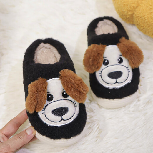 LA CHAPELLE HOMME Men and Women Children's Indoor and Outdoor Home Warm Soft Soled Cute Plush Cotton Slippers 24 Light Pink 38-39