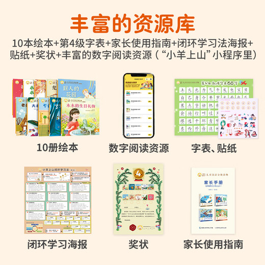 [Series of self-selected] The 123456th grade reading series of children in the Sheep Mountain Grade Reading Series, Grade Reading, Grade Reading, Picture Books for Children aged 3-6-year-olds in the kindergarten, Preschool Chinese Chinese Character Enlightenment, Literacy and Character Recognition, Early Education, Primary School Transmission Story Book [Reader Version] The 4th grade of the Sheep Mountain, Complete 10 volumes